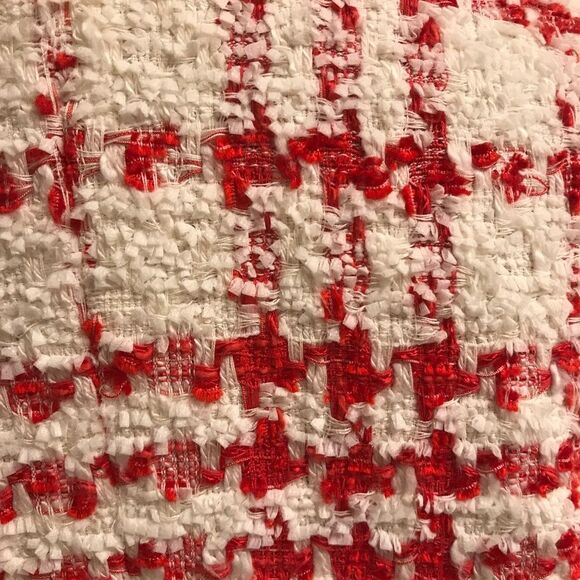 ESCADA Vintage Bouclé Cropped Red and White Bell Sleeve Blazer L/42 - Picture 7 of 13